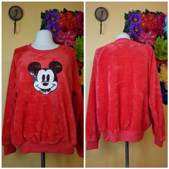 NWOT Disney x Jerry Leigh sequin Mickey sweater Large - Picture 3 of 9